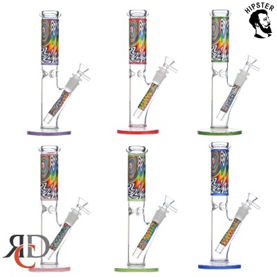 WATER PIPE STRAIGHT TUBE PSYCHEDELIC SWIRL WP1330 1CT
